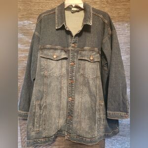 Eileen Fisher Dark Blue Oversized Denim Jacket 2X